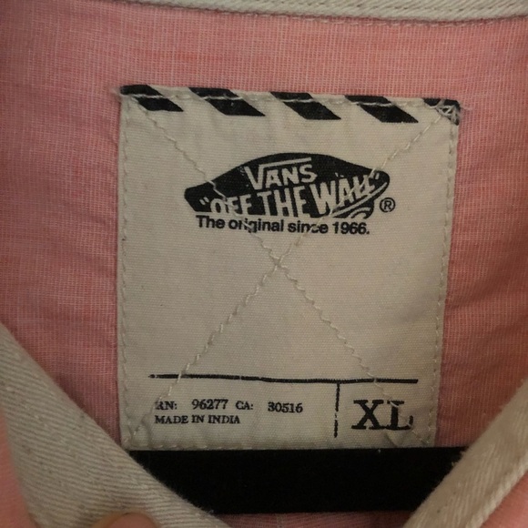 VANS Pink Button-down Long-Sleeve Shirt XL - Picture 4 of 11